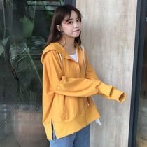 Sweatshirt female 2021 New Korean version of spring and autumn thin clothes long sleeve ins tide loose bf early autumn Joker Autumn Winter