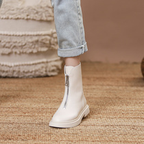 Martin boots female 2021 autumn and winter New Net red wild all-match fashion English style white boots show thin thick bottom boots