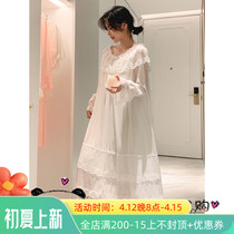 Japan Gelato Sleeping Dress Princess Wind Woman Long Sleeve Modale Web Veil Court Tinder Windlace Pyjamas Long Dress