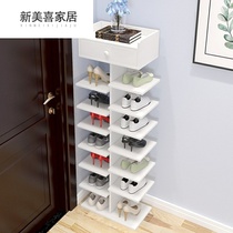 Corner shoe cabinet Triangle door corner Fan-shaped corner combination household solid wood shoe cabinet Dormitory door small shoe shelf