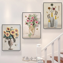 Aisle Corridor European duplex decorative painting Corridor decoration Hanging painting wall triptych Stairwell floor mural walkway