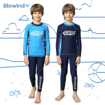 Blowind Childrens swimsuit Boys middle and large childrens sunscreen quick-drying split leisure surfing snorkeling suit Boys swimsuit