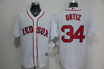 Red Sox jersey Redsox Baseball uniform No 34 ORTIZ gray blue white red cardigan T-shirt short sleeve embroidery