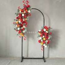 Custom-made black new wedding props arch stage background frame Welcome area ornaments S decorative wedding wrought iron flowers