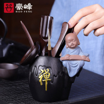Haofeng Ebony creative monk tea ceremony six gentlemen kung fu tea set accessories tea tray