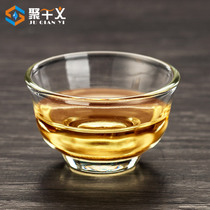 Ji Qianyi heat-resistant transparent glass small teacup kung fu tea set Min Cup wooden car purification zenith distance Bar