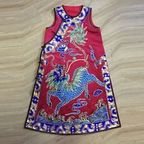  Cloud decoration totem original womens clothing New Chinese hand-embroidered ethnic style Unicorn spit book court dress sleeveless dress