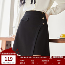 (2 24 new items pre-sold) paid deposit free of charge) Blue language big code irregular display slim half skirt