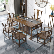 New Chinese Solid Wood Tea Table Zen of the Modern Gongfu Tea Desk Old Yusu Office Tea table Tea table and chairs Composition