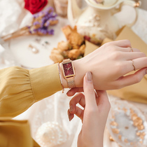 JuLi time watch niche light luxury simple temperament rectangular Lady waterproof small exquisite small dial quartz watch