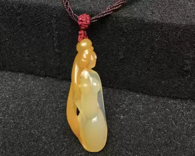 (Ice clean jade)Jade pendant Yunnan Huanglong Jade beauty pendant Abstract art naked woman natural jade