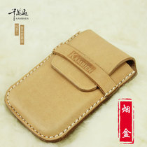 Personality Cigarette Case Sleeve 7 Clothes Hard Leather Handmade Custom Head Layer Plant Tanning Cow Leather Styling New Craft Creative Cigarette Case