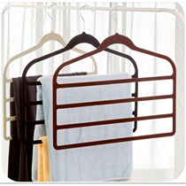 Multifunctional hanger multi-layer hanger household pants storage artifact four-grid flocking magic pants rack multi-layer