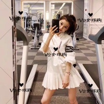 thom browne pleated shirt skirt womens preppy tie long sleeve slim dress