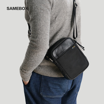 American CORDURA ballistic nylon patchwork leather shoulder messenger bag mens bag business casual vertical small backpack