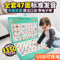 Childrens early education in the sound wall chart English baby sounds early childhood education Enlightenment learning pinyin point reading book