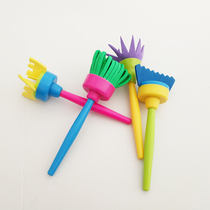 Rotating painting tools 4 Kindergarten teaching aids children drawing brush EVA brush DIY handmade toys