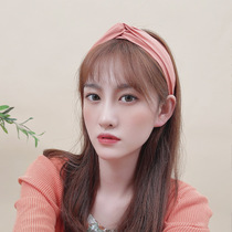 Simple cross knot wide edge hairband hairband female Korean temperament hair band Joker out net red head hoop hairclip