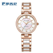 Rossini official new fashion ceramic strap color-changing mother-of-pearl dial waterproof quartz watch womens watch 517784