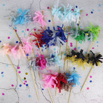 Bake cake decoration flag planting ins Net red color tassel flag cartoon cake decoration pull flag tassel flag