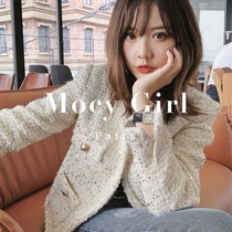 sandro asw small fragrant wind tweed coat female 2021 spring and autumn commuting Korean version of loose temperament short top