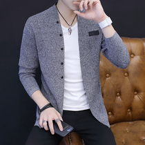Mens sweater spring and autumn knitwear mens cardigan coat trend Korean slim young Joker thread coat mens cs