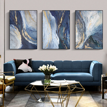 Hand-painted Oil Painting Light Extravagant Living Room Sofa Background Wall Decoration Painting Modern Minimalist Gold Light Flow Cloud Abstract Triptych