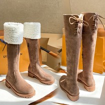 Long boots Womens snow boots 2021 new winter plus velvet thickened Waterproof high-barrel single boots non-slip knee cotton boots