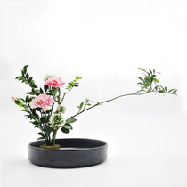 Ceramic disc water plate flower utensils Zen Chinese-style Japanese flower arrangement flower utensils Ohara Liujianshan flower pot