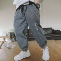 Childrens pants 5 Boys summer casual pants pants 6 thin section 8 Childrens anti-mosquito pants 10 drawstring pants Korean version 12 years old