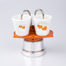 Italian Top Moka Mini Moka Pot Coffee Pot 2-cup version with cup storage classic coffee warm cup