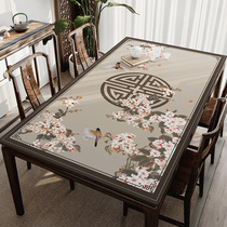 New Chinese table mat Chinese style silicone tablecloth waterproof and oil-proof disposable desktop protection mat household coffee table mat