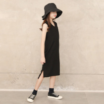 Girls dress foreign style children summer clothes 2021 New slim vest long skirt Korean childrens princess skirt