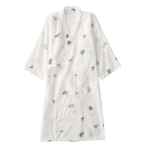 Autumn-spring pyjamas Japanese kimono and kimono sleeping robes New pint of sleepwear female spring summer pure cotton long sleeve bathrobe full cotton pyjamas