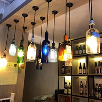 Wine bottle night light hanging light chandelier Net red light atmosphere Light Night theme restaurant clothing store window decoration props