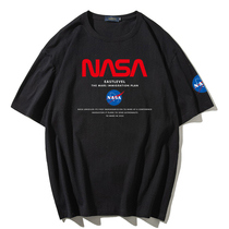 NASA joint astronaut t-shirt Mens Summer Port Trend brand loose cotton short-sleeved male student half-sleeve T-shirt