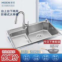 New Pint Morn Stepped Single Groove 304 Stainless Steel Steps Floor Basin Sink Kitchen Wash Basin SK64812C