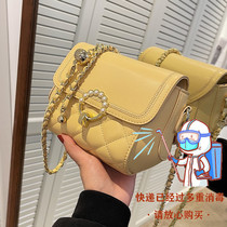 France Cone Koery genuine leather rhombus bag woman 2022 new exploits Jane about small square bag Single shoulder inclined satchel bag