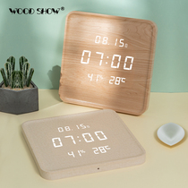 New Chinese clock wall clock living room home fashion creative clock wall electronic clock light luxury Nordic simple modern