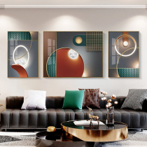 Modern light luxury living room sofa background wall decoration painting wall decoration creative luminous triple hanging painting abstract mural