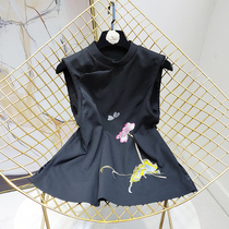 Chinese Republic of China vest clip jacket female retro modified Tang suit embroidery small stand collar female sleeveless vest outside wear