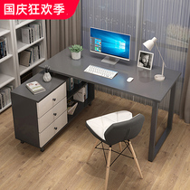 Computer desktop table home corner desk bookshelf bookcase integrated student bedroom simple writing desk