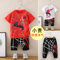 Childrens clothing 4 boys summer suit handsome 2021 new 5 short-sleeved 6 boys spider-man clothes summer 7-year-old tide