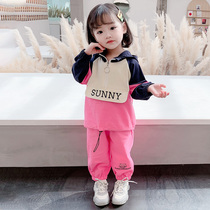 Girls set autumn casual foreign style 2021 new baby girl Korean childrens childrens autumn two-piece set