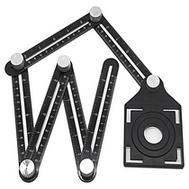 Universal six-fold ruler Stainless steel multi-function tile opening locator Angle ruler Universal shaped folding ruler
