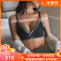 Underwear Womens Small breasts gather adjustable anti-sagging lace bra with non-slip non-steel thin bra