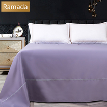 Ramada pure cotton simple embroidery 60 pieces of cotton sheets single piece solid color high-density bedspread All-season bedding
