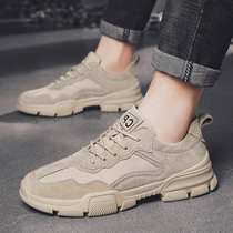 Hong Kong Martin boots man 2022 spring new Inron overalls boot retro genuine leather breathable low help casual board shoe tide