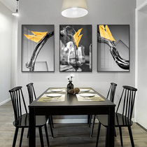 Black and white wine glass crystal porcelain painting modern simple decorative painting framed hotel wall painting smooth sailing restaurant restaurant mural painting