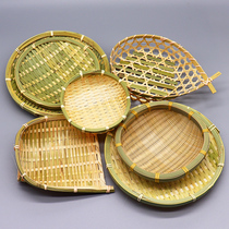 Handmade bamboo basket Baskets Bamboo bamboo sieve Bamboo Woven Fruit Basket Refreshment Trays Home Knitting Craft Round Dustpan